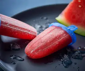 Wassermelonen-Glacé-Lollies