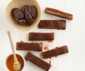 Barras de chocolate e menta