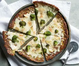 Pizza con masa de brócoli