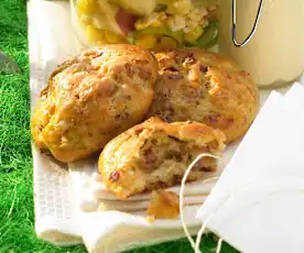 Schinken-Zwiebel-Brötchen
