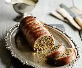 Haggis and Pancetta Roulade with Whisky Sauce