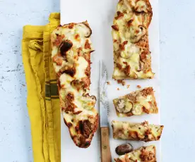 Croque-baguette thon-champignons