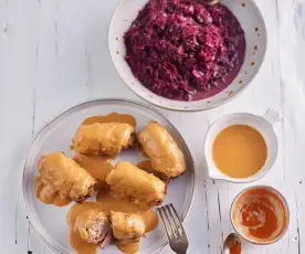 Beef Roulades with Gherkins and Red Cabbage