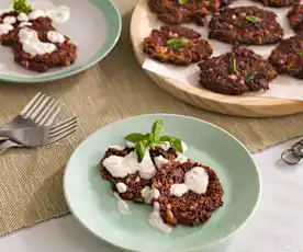 Fritos de verduras con salsa tzatziki (sin gluten)