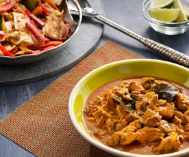 Curry de pollo ceilandés (Koththu roti) - Sri Lanka