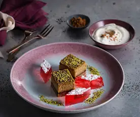 Chocolate love cake with Turkish delight jelly