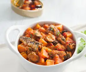 Batata guisada con conservas