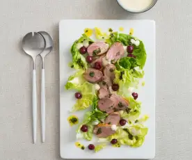 Duck and cherry salad