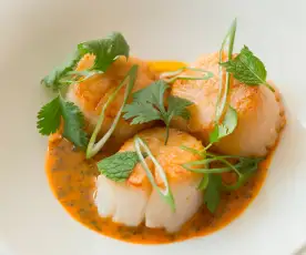 Seared Scallops with Carrot and Ginger Sauce (Hestan Cue™) Metric
