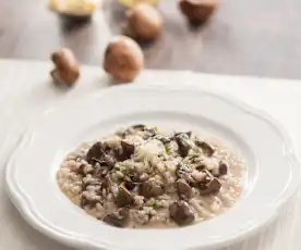 Arroz con champiñones Portobello