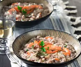 Risotto radicchio e gamberi