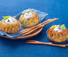 Clafoutis courgettes, basilic et chèvre