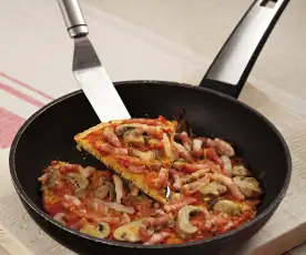 Pizza na spodzie z ciecierzycy (bez glutenu)