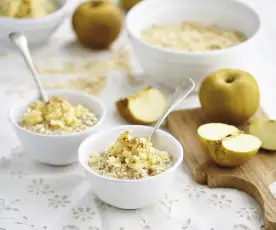 Overnight oats de maçã, canela e mel