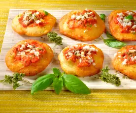Fried Cheese and Tomato Pizzas
