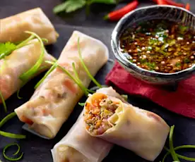 Summer Rolls mit Korianderdip