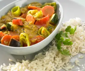 Curry warzywne z ryżem