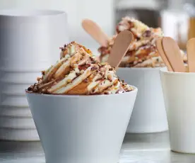 Frozen yogurt con cioccolato e granelle