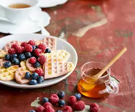 Waffles cor-de-rosa