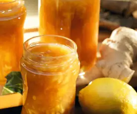 Mermelada de limón, miel y jengibre