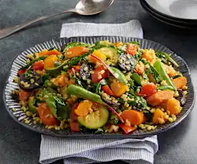 Brown Rice Salad with Turmeric Dressing