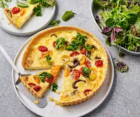 Caramelised leek and feta tart (TM6, Maria Stuart)