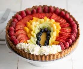 Tarta de frutas arcoíris