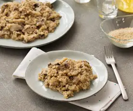 Risotto de quinoa con setas y champiñones