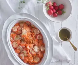 Salade de radis, carottes et coriandre