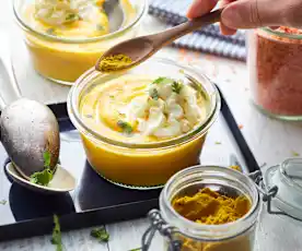 Verrine de carottes, lentilles corail et orange