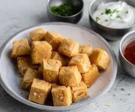 Tofu assado de lentilhas vermelhas
