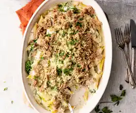 Horneado de pasta con atún