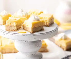 Bouchées citronnées sur croûte sablée aux flocons d'avoine