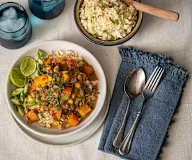 Adzuki Stew with spiced cauliflower rice