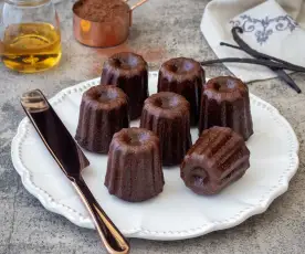 Traditional French chocolate canelé