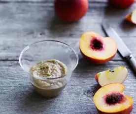 Peach, apple and lamb purée (around 6 months)