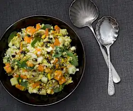 Blumenkohlsalat mit Nüssen und Süsskartoffeln