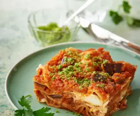 Steamed eggplant and ricotta lasagne