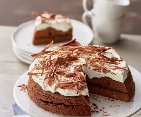 Steamed Chocolate Cake with Whipped Cream