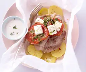 Papillotes d'agneau à la feta