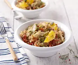Salade de quinoa aux maquereaux et à l'orange