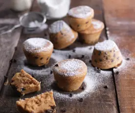 Muffins vanille et pépites de chocolat à la vapeur 