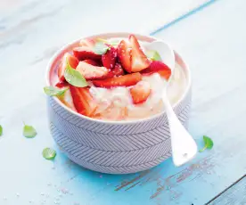 Crème fraise rhubarbe
