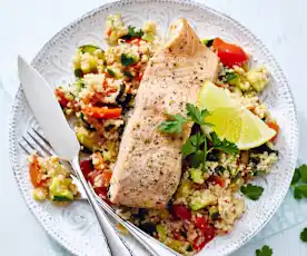 Lachs mit Gemüse-Couscous 