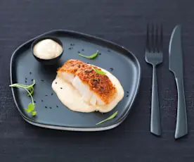 Filet de merlu de ligne de Saint-Jean-de-Luz, espuma de cèpes du Médoc - Nicolas Masse