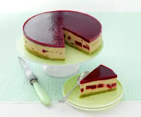Bavarois cerise-pistache