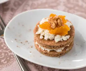 Bolinhos de noz com requeijão e doce de abóbora