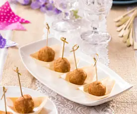 Polpette di polpo al profumo di limone e pepe verde