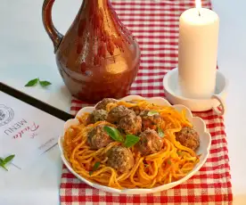 Spaghetti aux boulettes de viande... sous un ciel d'Italie