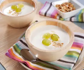 Olive oil, garlic and almond soup